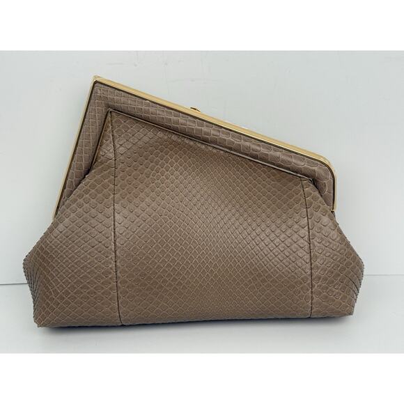 Fendi Beige Python Small First Clutch Bag - Picture 2 of 16